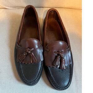 Allen Edmonds Nashua Loafer 8.5D Leather Slip On Tassel Loafer Black Brown